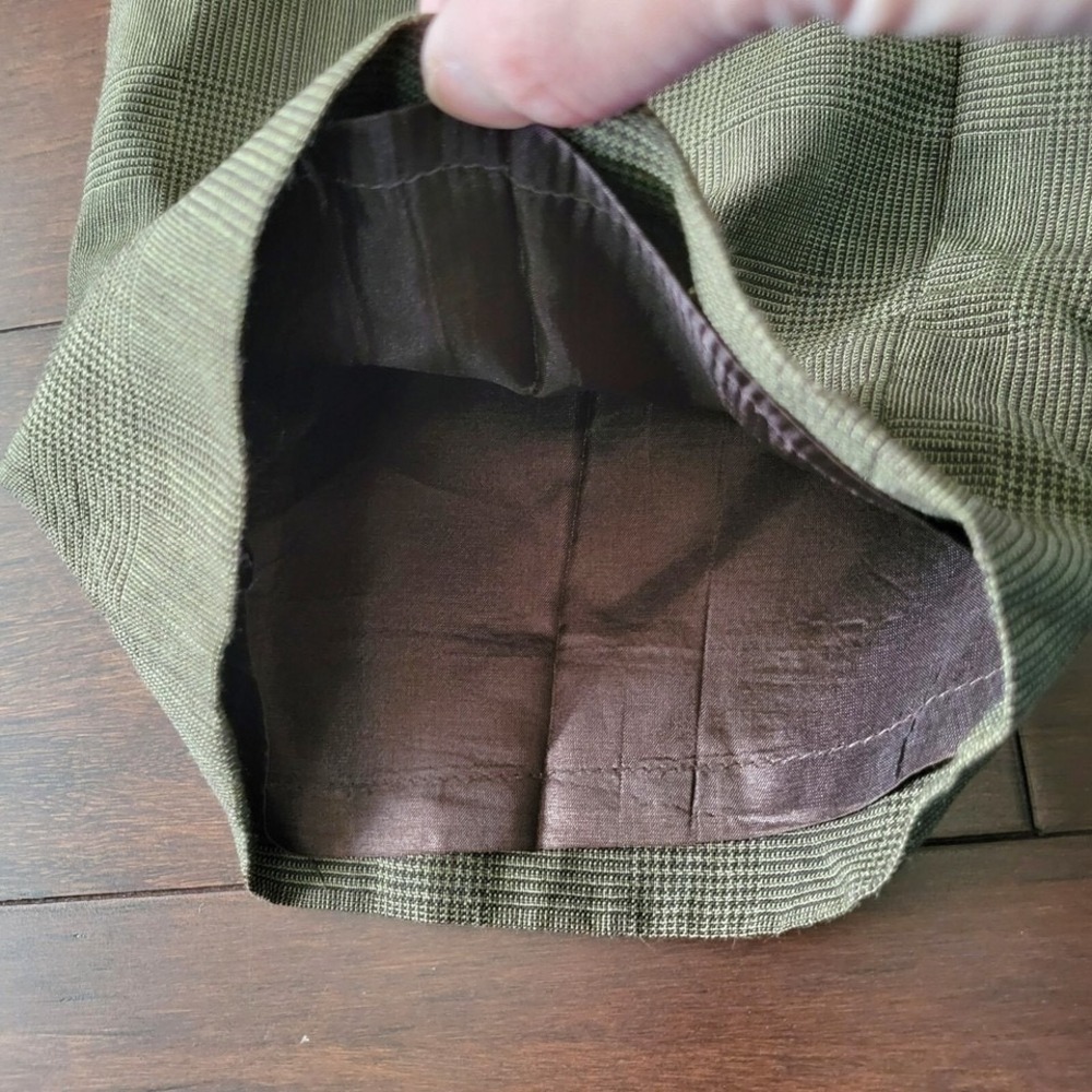 Vtg Pendleton Virgin Wool Straight Leg Lined Dress Pants Trousers Size 14 Olive - Picture 4 of 10